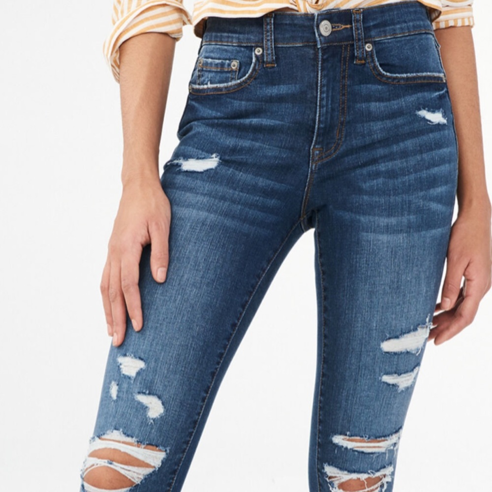 Aeropostale distressed high rise stretch jeggings size 4